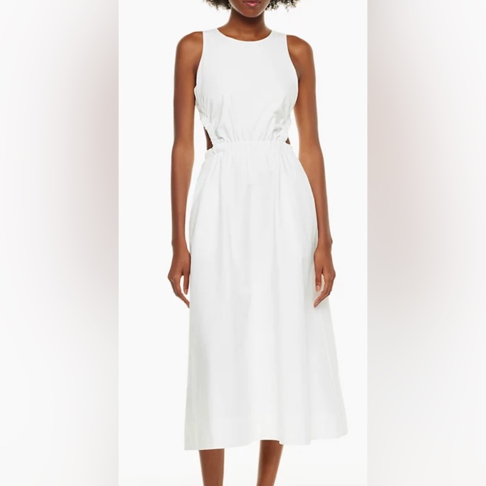 NWT Babaton Aritzia Cella Poplin white cutout dress women’s small